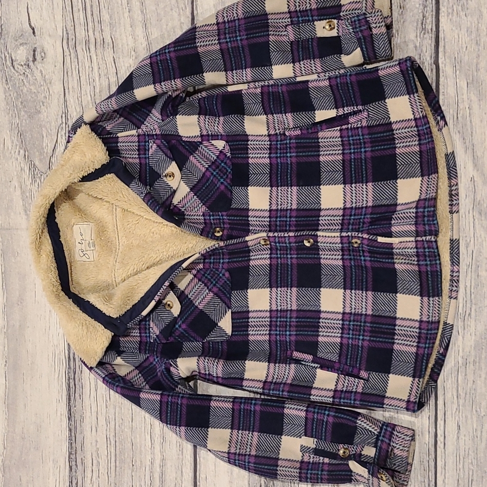 Soho Threads Women's Plaid Fleece Jacket